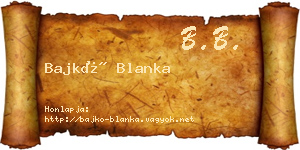 Bajkó Blanka névjegykártya